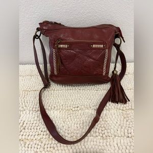 Lucky Brand Burgundy Leather Shoulder Bag
